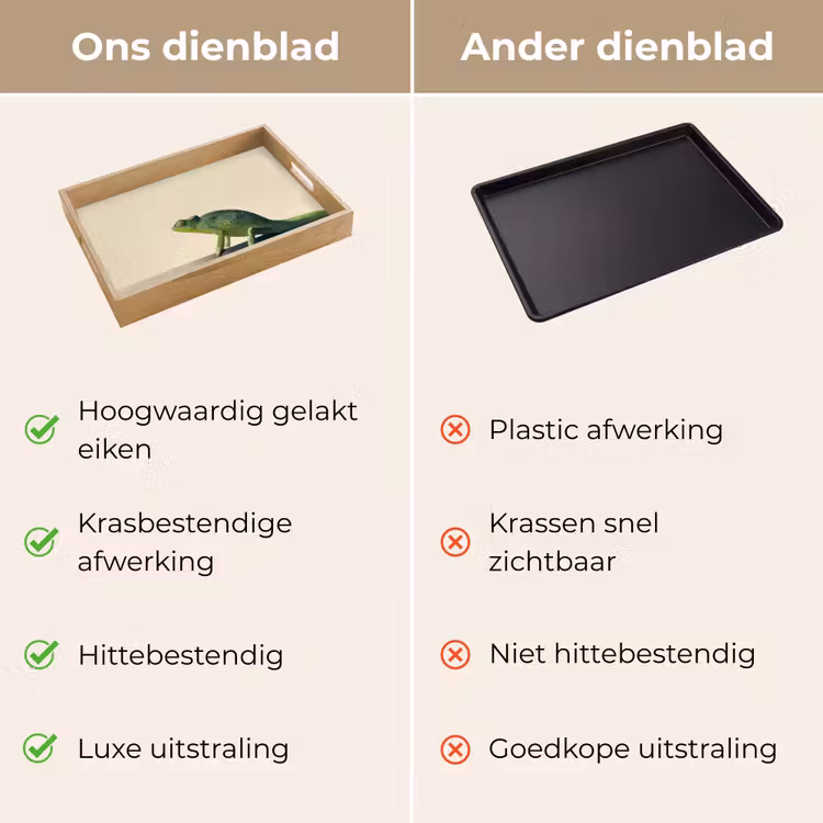 Kameleon - Groen - Minimalistisch Dienblad Rechthoek middel -USP_VergelijkingNL