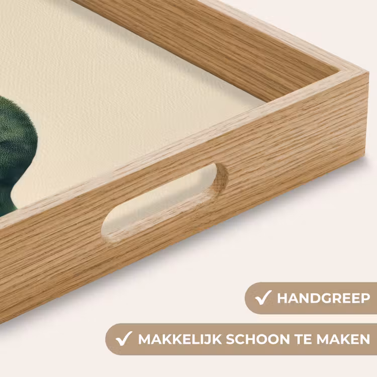 Kameleon - Groen - Minimalistisch Dienblad Rechthoek middel -USP_HandgreepNL