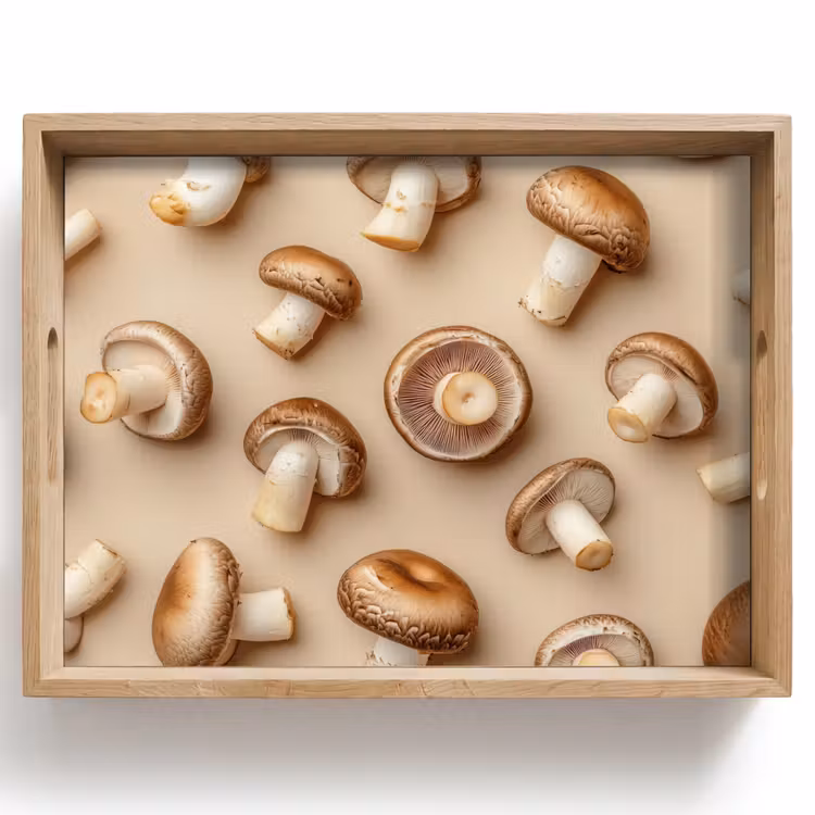 Kastanje Champignons - Beige Dienblad Rechthoek middel -z3d_shopping