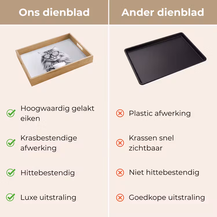 Kat - Bril - Mok - Pluizig Dienblad Rechthoek middel -USP_VergelijkingNL