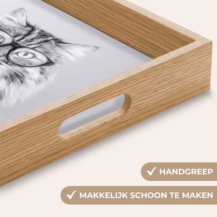 Kat - Bril - Mok - Pluizig Dienblad Rechthoek middel -USP_HandgreepNL
