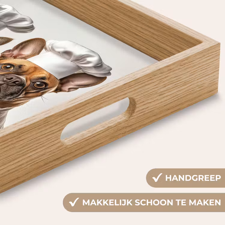 Kat - Hond - Kokskleding Dienblad Rechthoek middel -USP_HandgreepNL