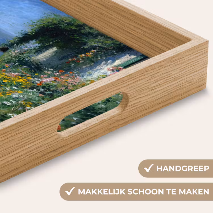 Kat - Vrouw - Bloemen - Huis Dienblad Rechthoek middel -USP_HandgreepNL