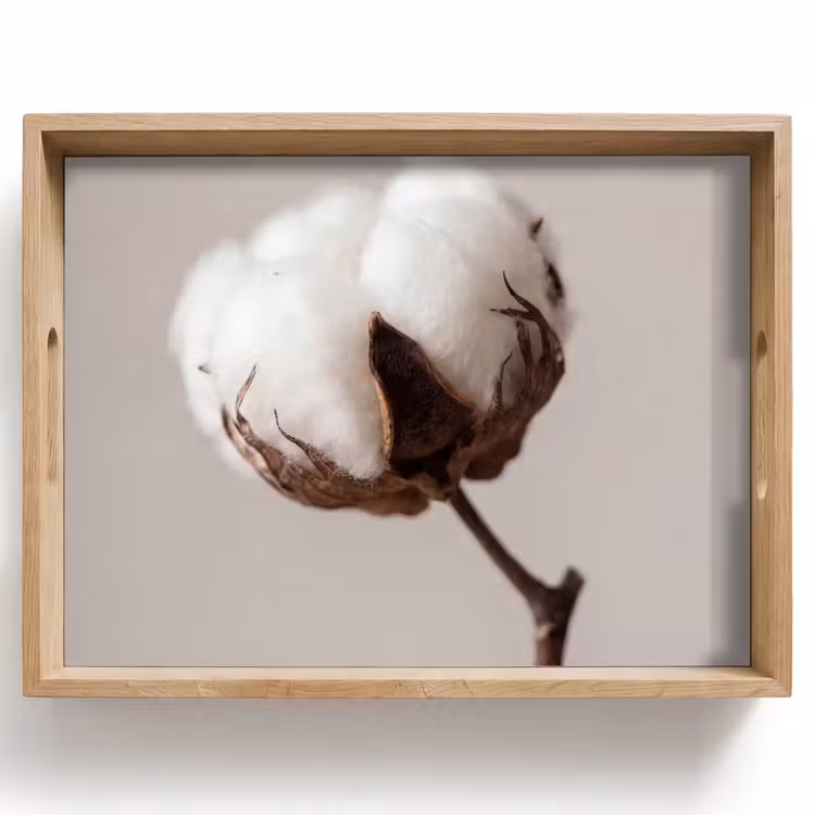 Katoenbol - Minimalistisch - Wit Dienblad Rechthoek middel -z3d_shopping