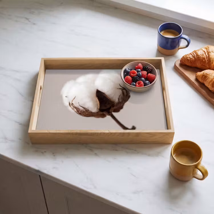 Katoenbol - Minimalistisch - Wit Dienblad Rechthoek middel -sfeer2