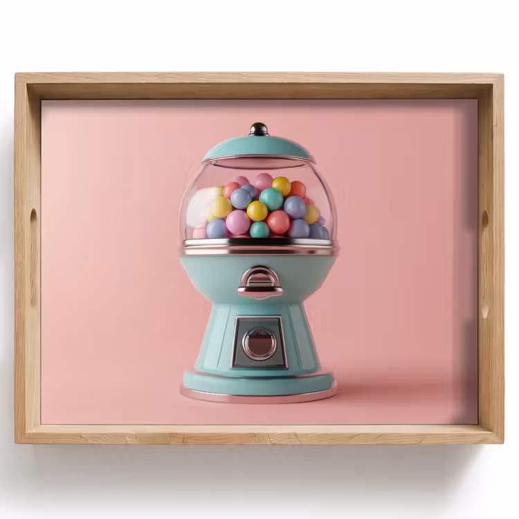 Kauwgom - Retro - Snoep - Roze Dienblad Rechthoek middel -z3d_shopping