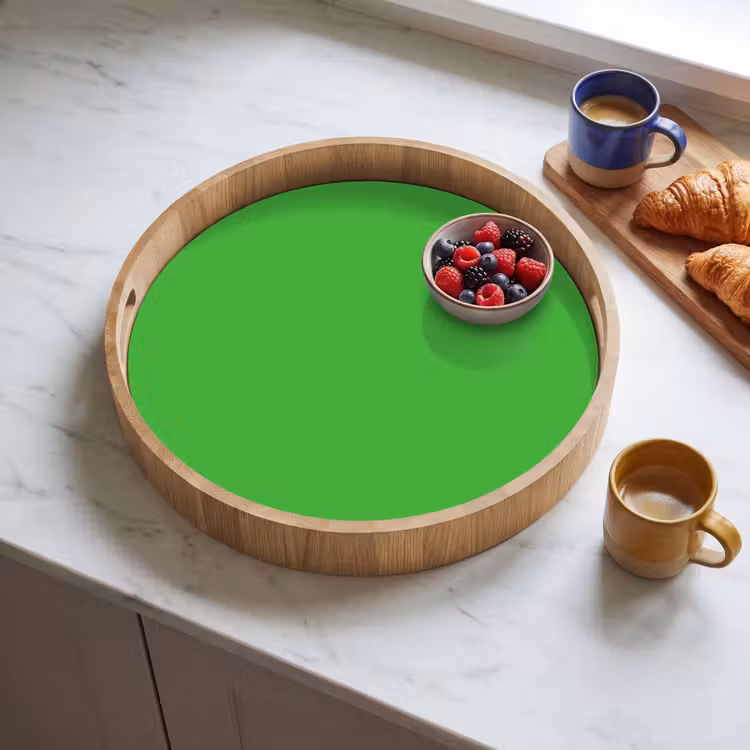 Kelly - Green - Groen Dienblad Rond middel 914 -sfeer2