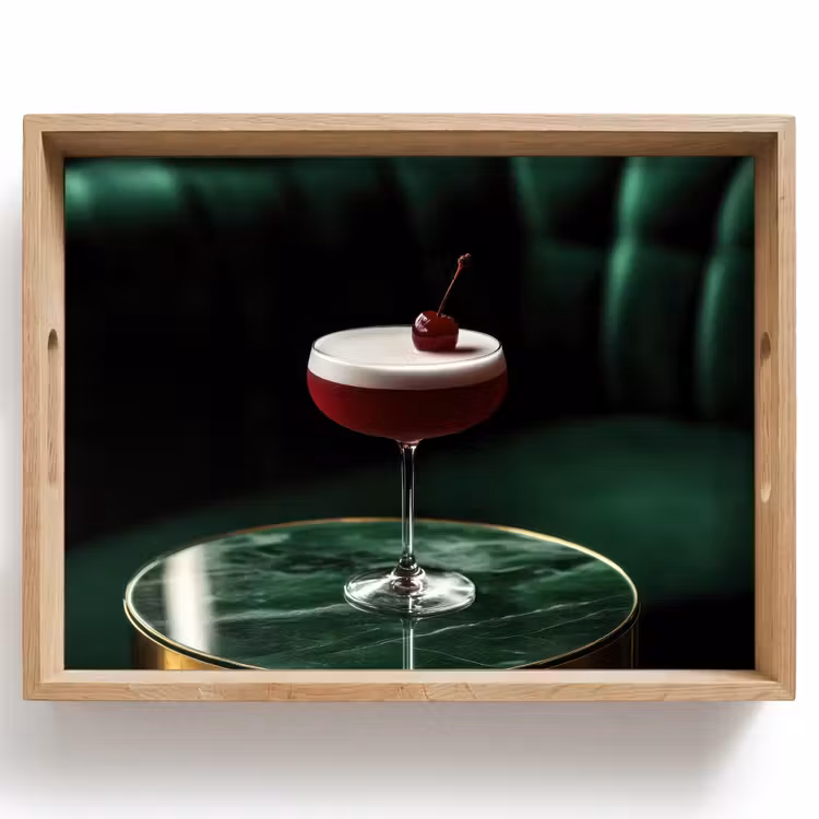 Kers - Cocktail - Rood - Marmer Dienblad Rechthoek middel -z3d_shopping