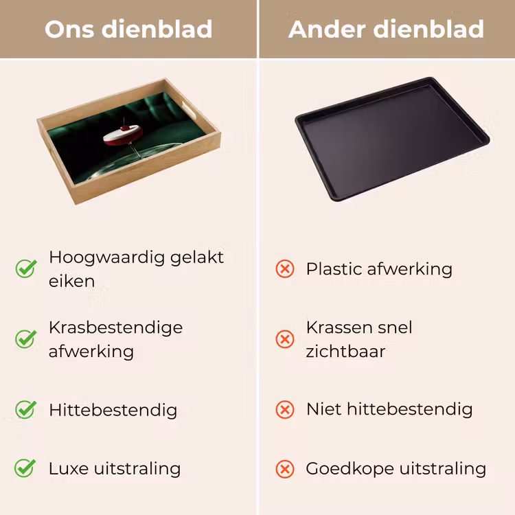 Kers - Cocktail - Rood - Marmer Dienblad Rechthoek middel -USP_VergelijkingNL