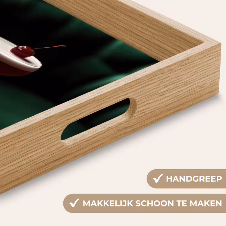 Kers - Cocktail - Rood - Marmer Dienblad Rechthoek middel -USP_HandgreepNL