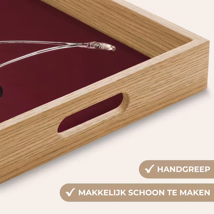 Kersen - Glanzend - Bordeaux Dienblad Rechthoek middel -USP_HandgreepNL