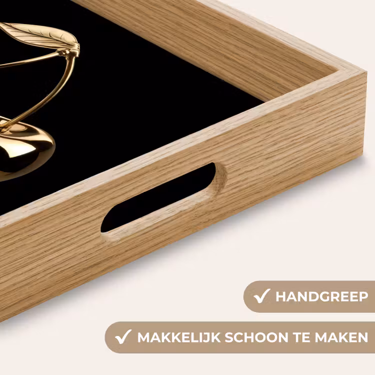Kersen - Zwart - Goud - Chrome Dienblad Rechthoek middel -USP_HandgreepNL