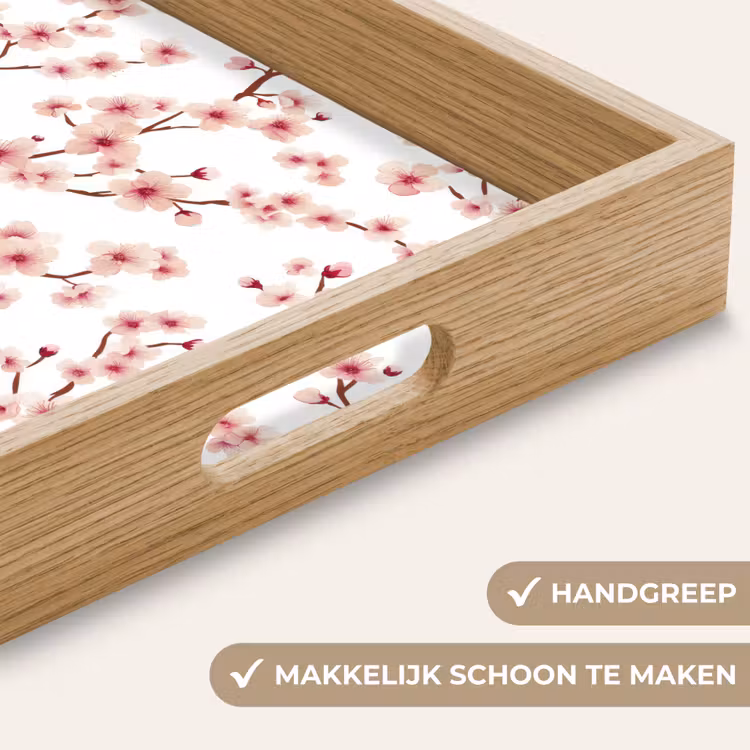 Kersenbloesem - Takken - Roze Dienblad Rechthoek middel 911 -USP_HandgreepNL