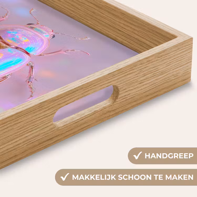 Kever - Metallic - Lichteffect - Roze Dienblad Rechthoek middel -USP_HandgreepNL