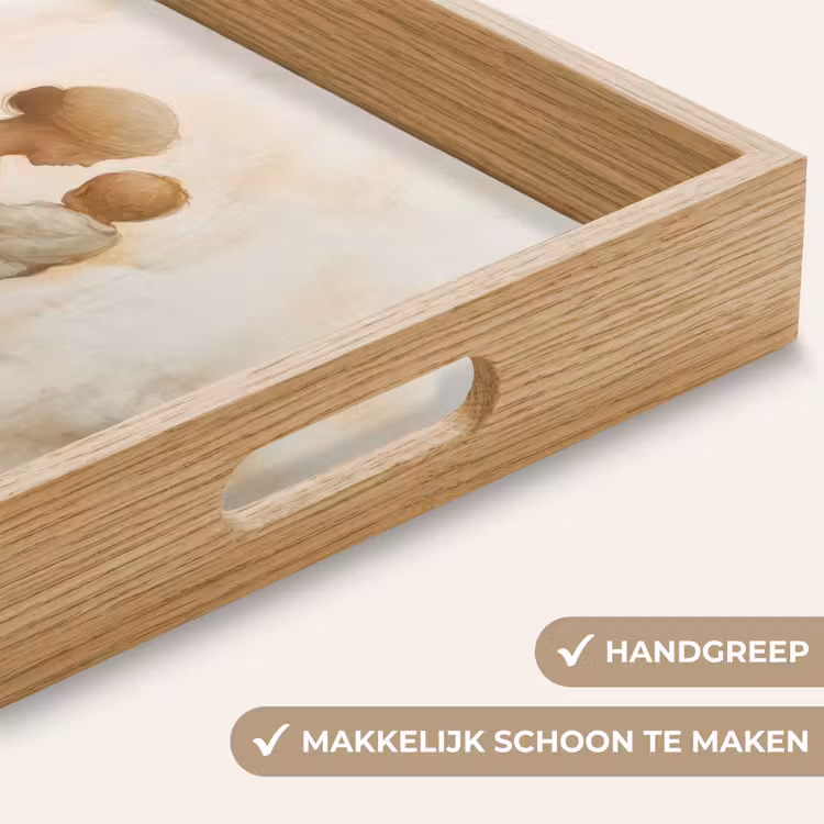 Kind - Moeder - Waterverfschilderij Dienblad Rechthoek middel -USP_HandgreepNL