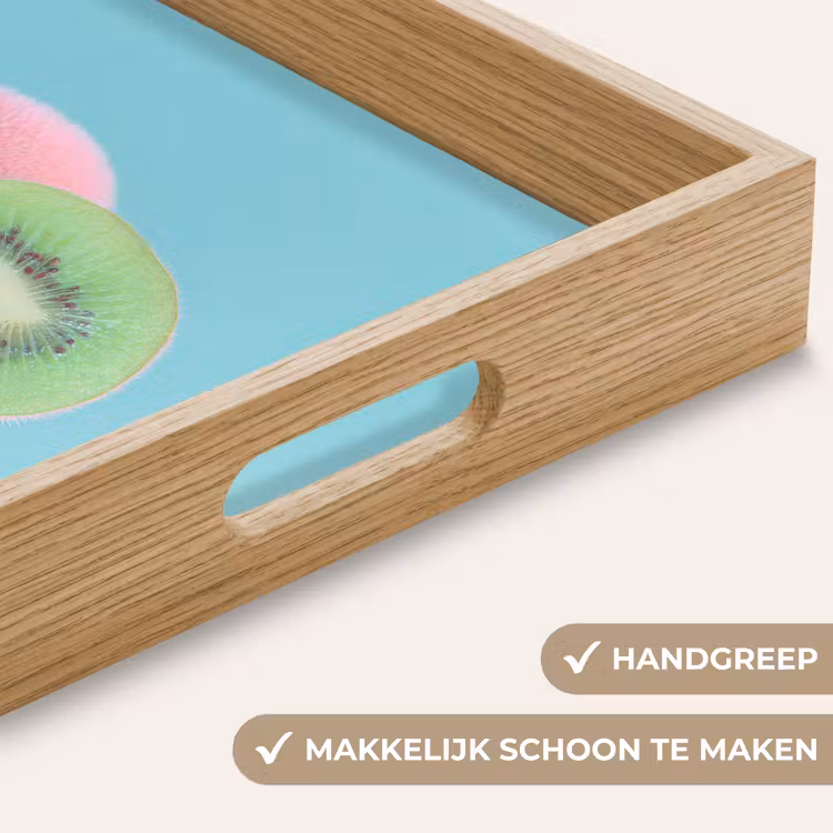 Kiwi - Blauw - Surrealistisch Dienblad Rechthoek middel -USP_HandgreepNL