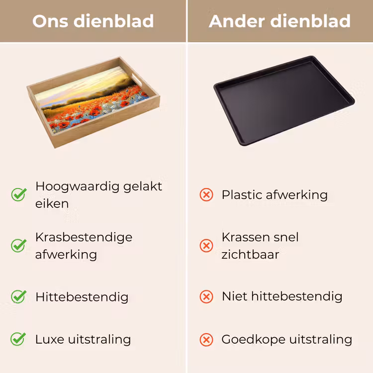 Klaproos - Bloemenveld - Kleurrijk Dienblad Rechthoek middel -USP_VergelijkingNL