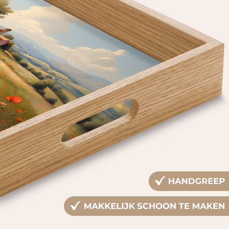 Klaprozen - Rood - Heuvels - Landschap Dienblad Rechthoek middel -USP_HandgreepNL
