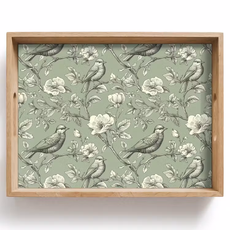 Klassiek - Botanisch - Groen Dienblad Rechthoek middel 911 -z3d_shopping