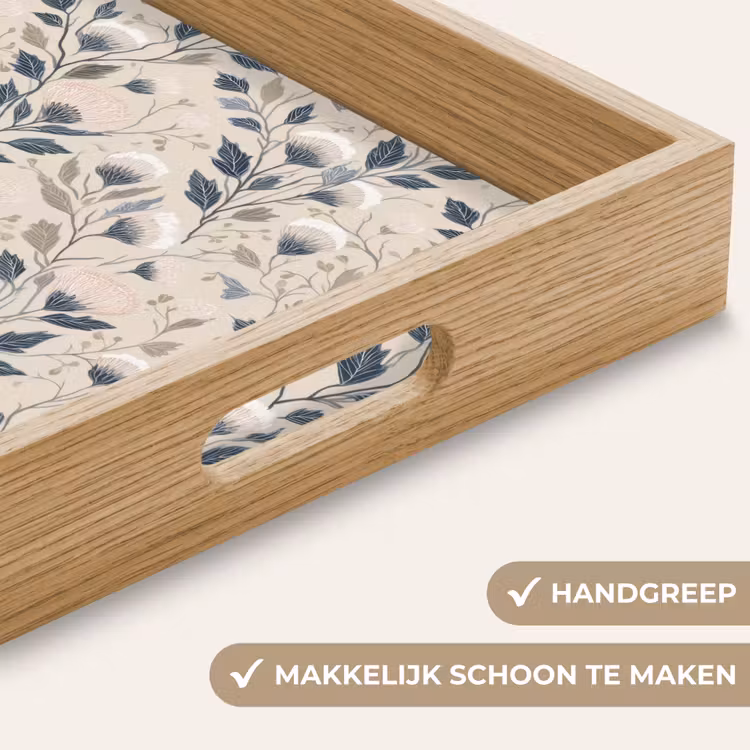 Klassiek - Botanisch - Kleurrijk Dienblad Rechthoek middel 911 -USP_HandgreepNL
