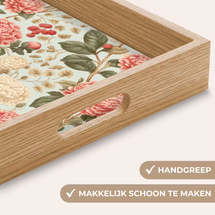 Klassiek - Botanisch - Veelkleurig Dienblad Rechthoek middel 911 -USP_HandgreepNL