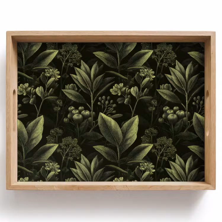 Klassiek - Donker - Botanisch - Planten Dienblad Rechthoek middel 911 -z3d_shopping