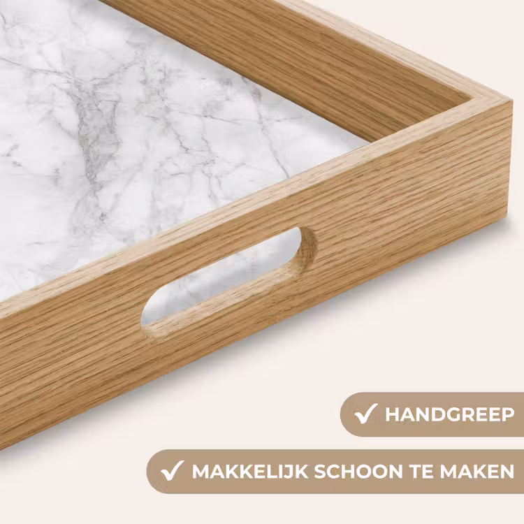 Klassiek - Marmer - Grijs Dienblad Rechthoek middel 911 -USP_HandgreepNL