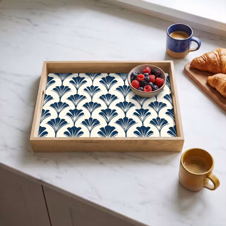 Klassiek - Motief - Blauw Dienblad Rechthoek middel 911 -sfeer2
