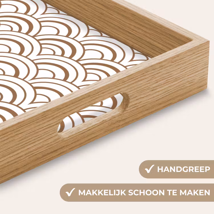 Klassiek - Motief - Terracotta Dienblad Rechthoek middel 911 -USP_HandgreepNL