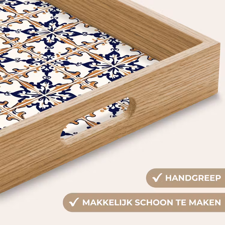 Klassiek - Patroon - Kleurrijk Dienblad Rechthoek middel 911 -USP_HandgreepNL