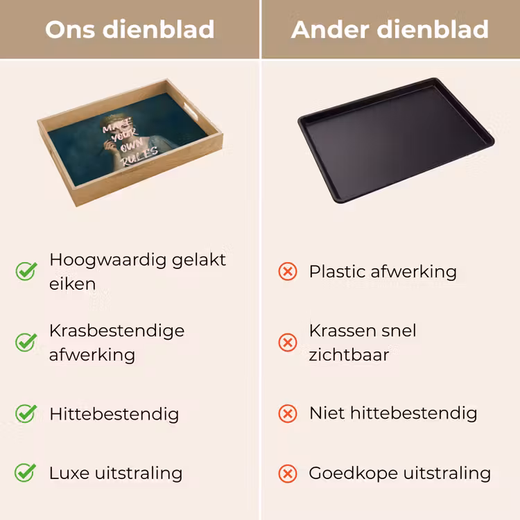 Klassiek - Sierlijk - Roze Dienblad Rechthoek middel -USP_VergelijkingNL