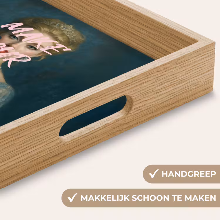 Klassiek - Sierlijk - Roze Dienblad Rechthoek middel -USP_HandgreepNL