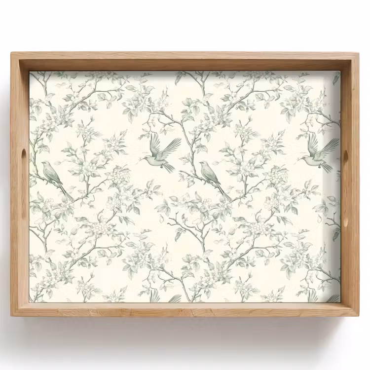 Klassiek - Vogels - Groen Dienblad Rechthoek middel 911 -z3d_shopping