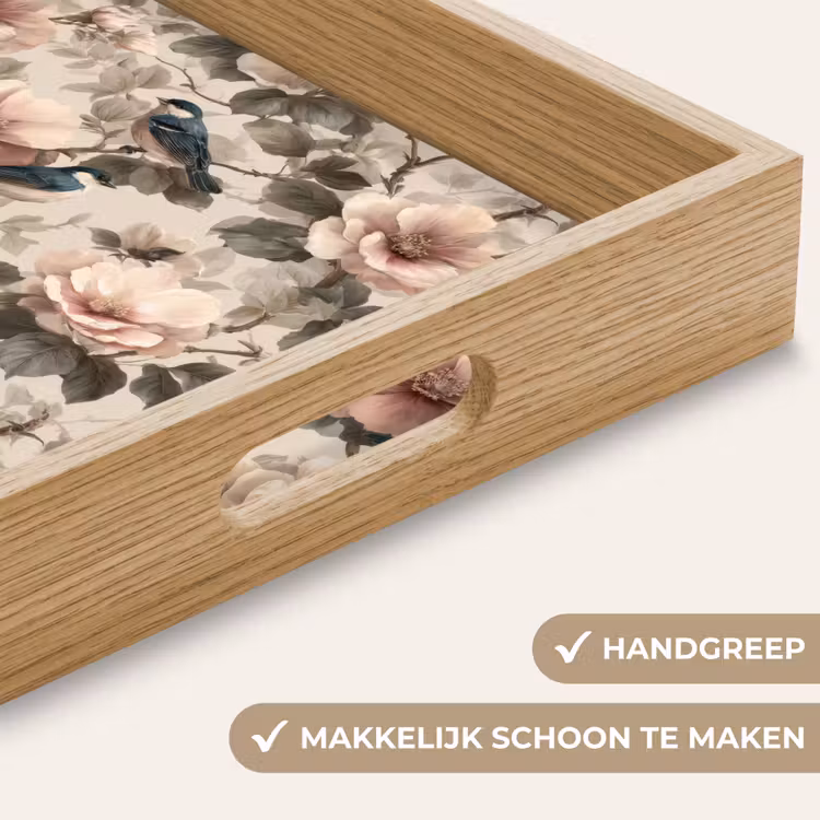 Klassiek - Vogels - Kleurrijk Dienblad Rechthoek middel 911 -USP_HandgreepNL