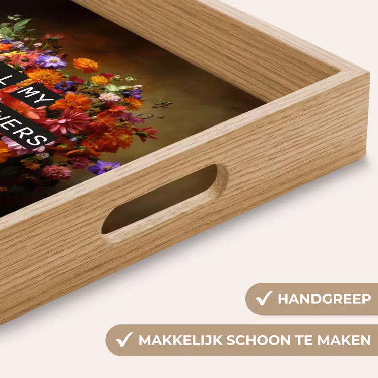 Kleur - Bloemen - Vintage - Bloemenvaas Dienblad Rechthoek middel -USP_HandgreepNL