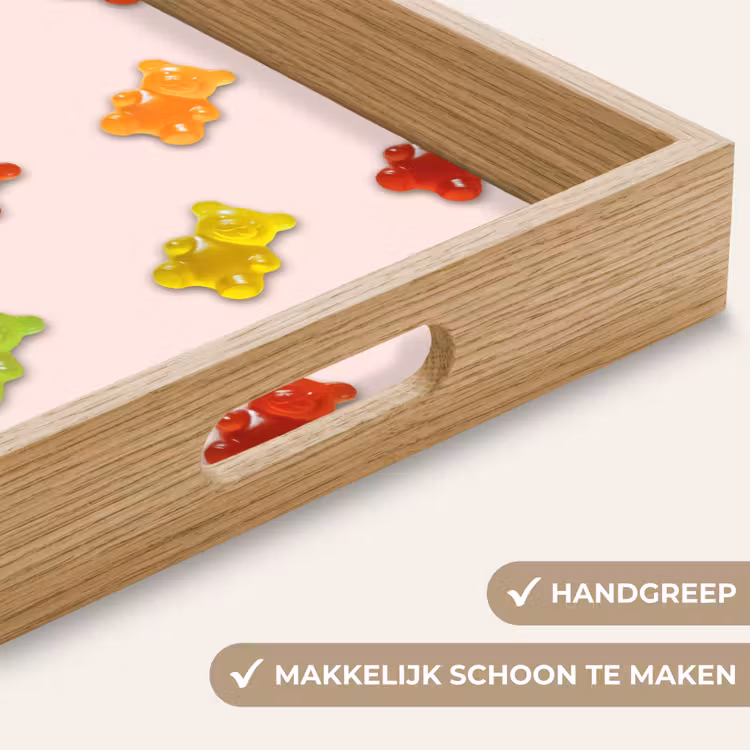 Kleur - Snoep - Roze Dienblad Rechthoek middel -USP_HandgreepNL