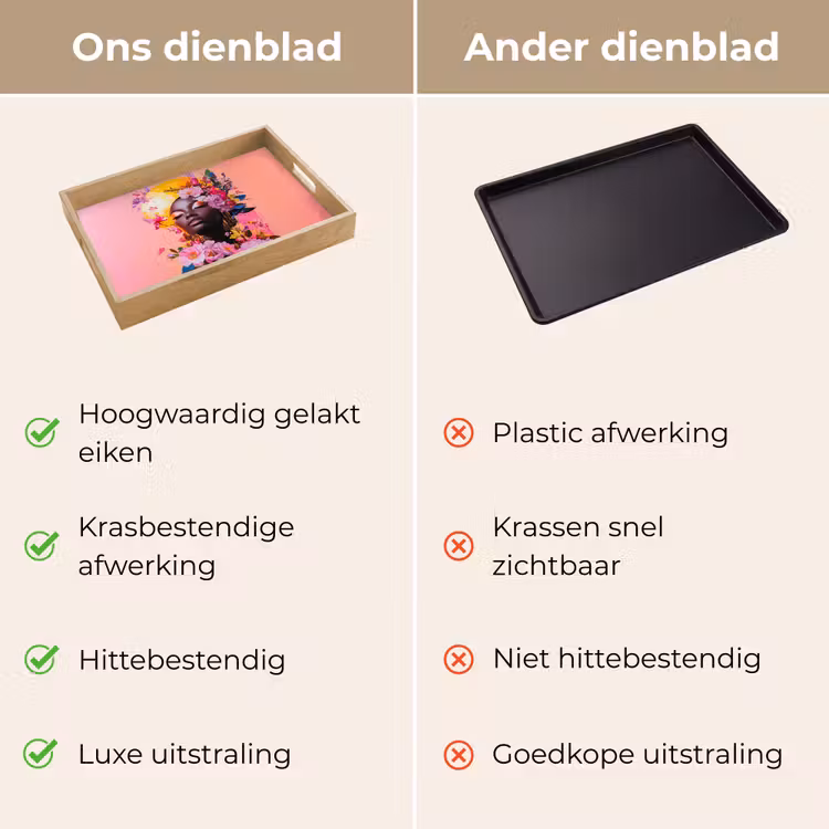 Kleurrijk - Bloemen - Vrouw - Zon Dienblad Rechthoek middel -USP_VergelijkingNL
