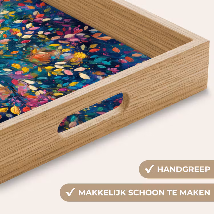 Kleurrijk - Boom - Magisch - Abstract Dienblad Rechthoek middel -USP_HandgreepNL