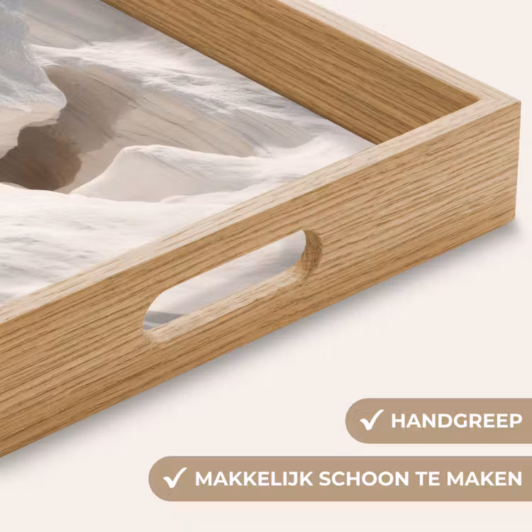 Kloof - Wit - Sneeuw Dienblad Rechthoek middel -USP_HandgreepNL