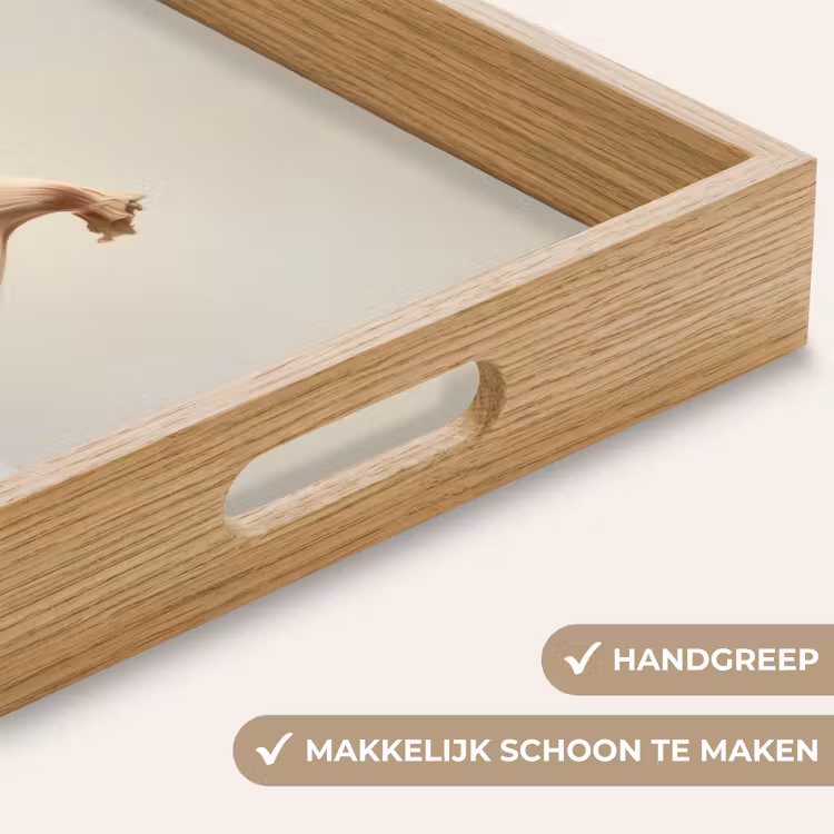 Knoflook - Natuurlijk - Beige Dienblad Rechthoek middel -USP_HandgreepNL