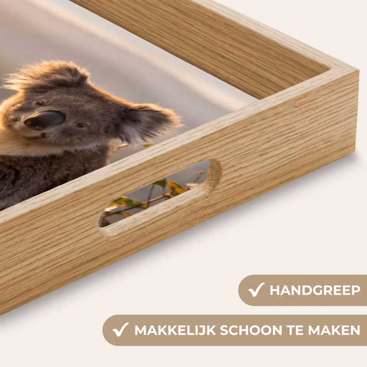 Koala - Bladeren - Ochtendlicht Dienblad Rechthoek middel -USP_HandgreepNL
