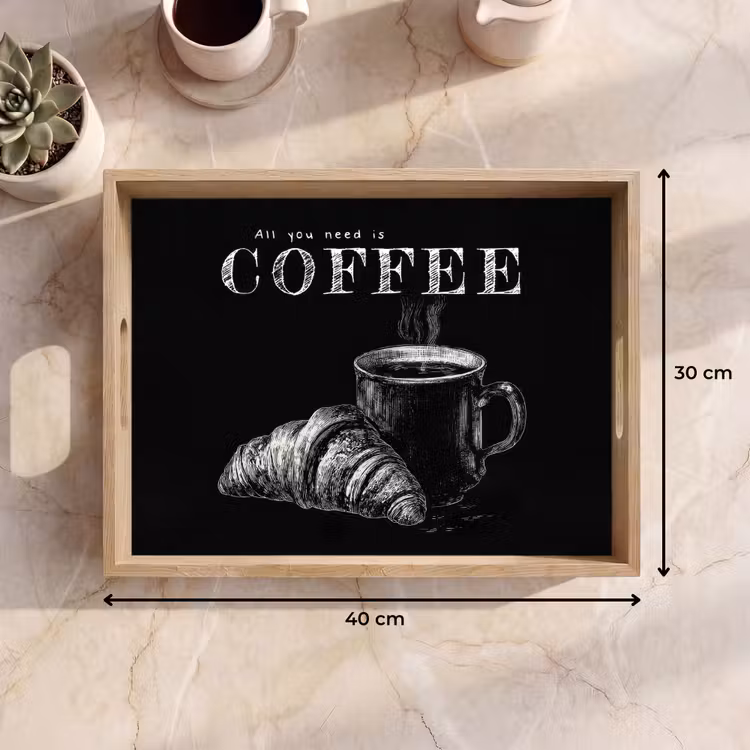 Koffie - Croissant - Tekst Dienblad Rechthoek middel -USP_Formaat