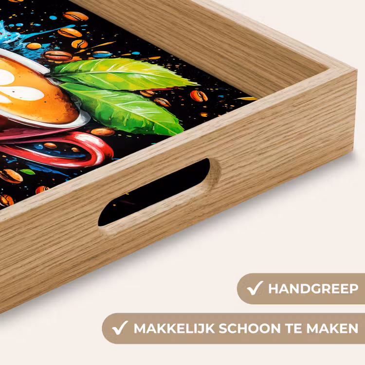 Koffie - Graffiti - Drinken - Abstract Dienblad Rechthoek middel -USP_HandgreepNL