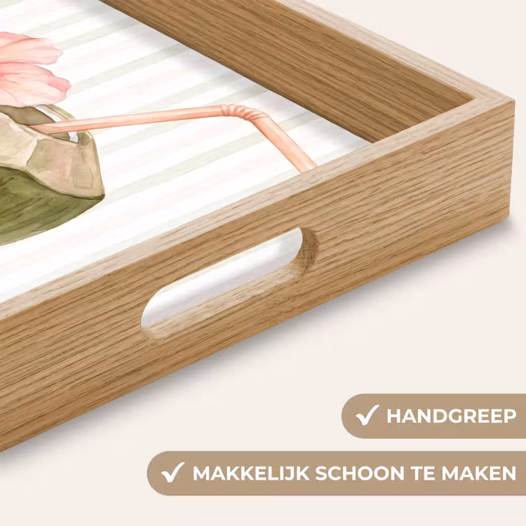 Kokosnoot - Drank - Tropisch - Illustratie - Zomer Dienblad Rechthoek middel -USP_HandgreepNL