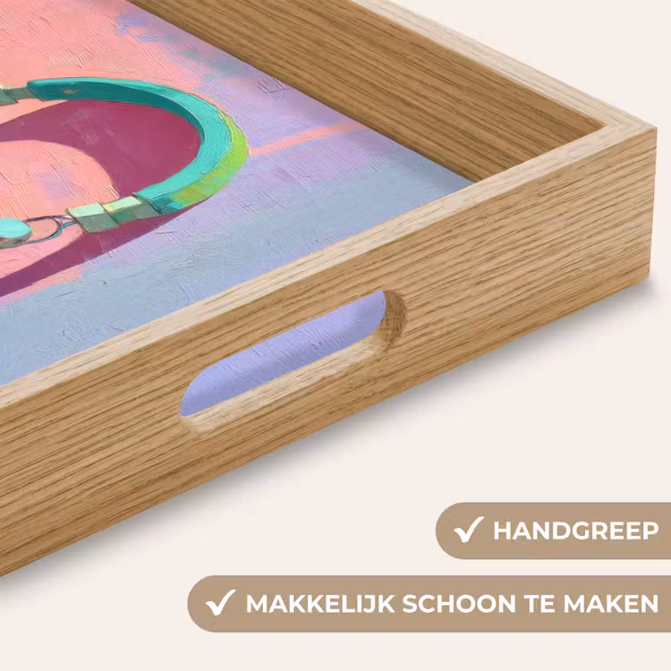 Koptelefoon - Mintgroen - Draad Dienblad Rechthoek middel -USP_HandgreepNL
