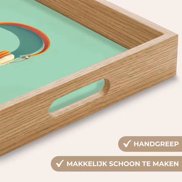 Koptelefoon - Oranje - Snoer - Minimalistisch Dienblad Rechthoek middel -USP_HandgreepNL