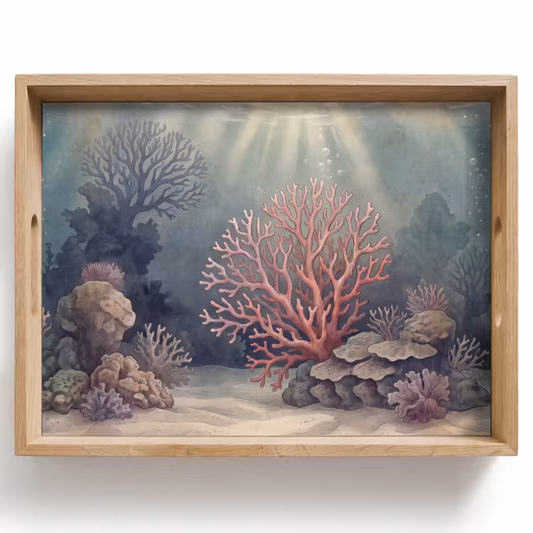 Koraal - Onderwater - Natuur - Roze Dienblad Rechthoek middel -z3d_shopping