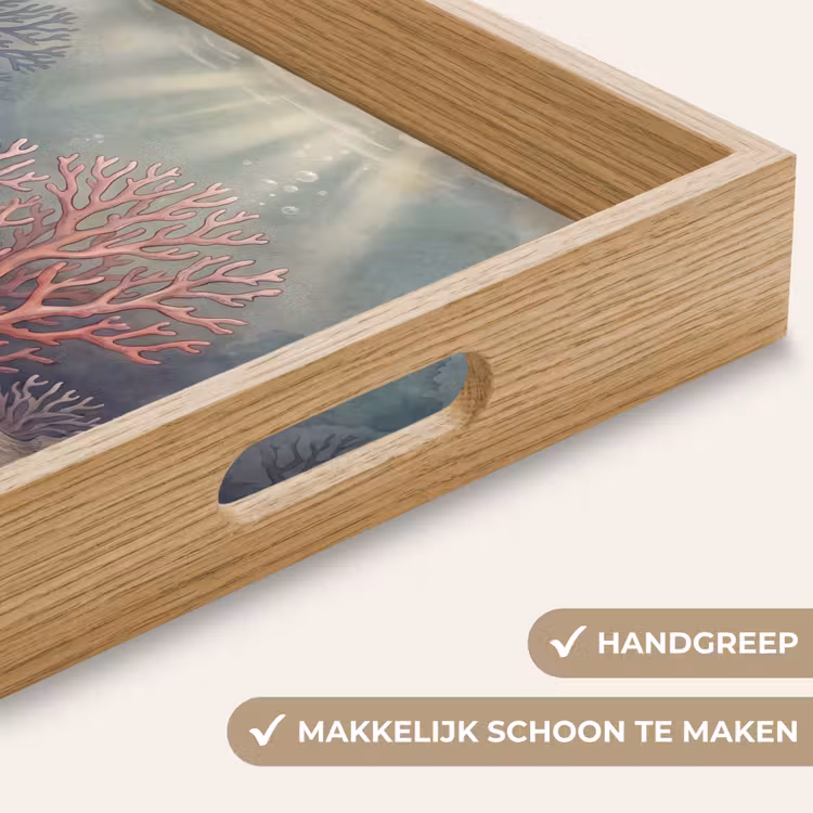 Koraal - Onderwater - Natuur - Roze Dienblad Rechthoek middel -USP_HandgreepNL