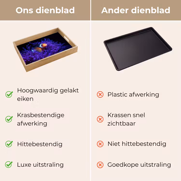 Koraal - Vis - Oranje - Zee Dienblad Rechthoek middel -USP_VergelijkingNL