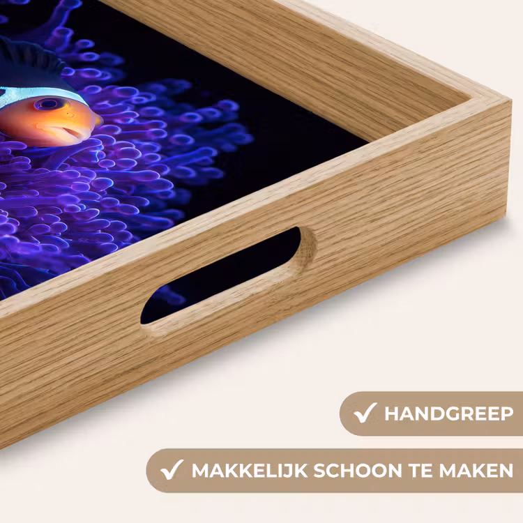 Koraal - Vis - Oranje - Zee Dienblad Rechthoek middel -USP_HandgreepNL